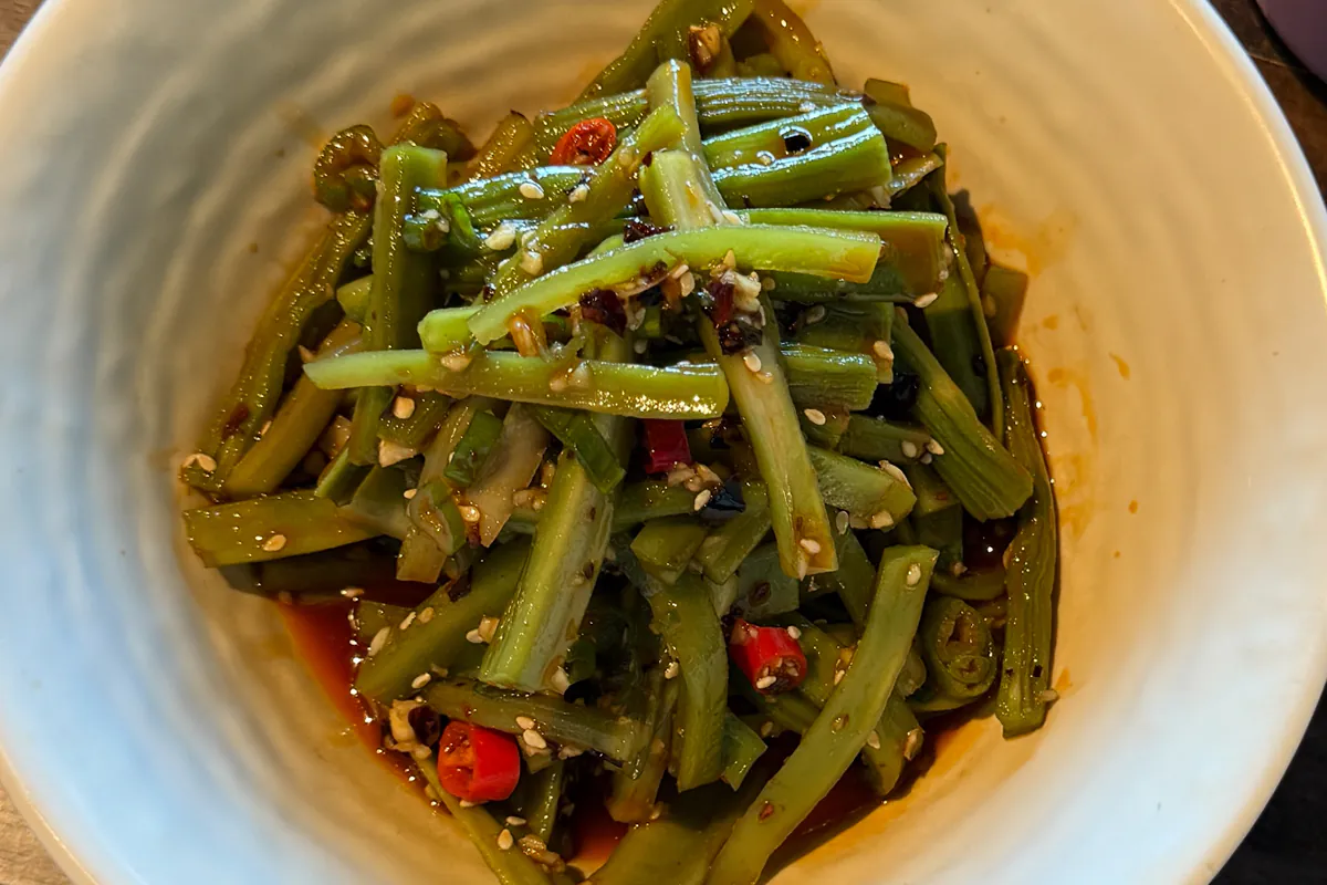 Cold Water Spinach Stem Salad at Yunxiang Sichuan Cuisine，a Chinese Restaurant in Arcadia